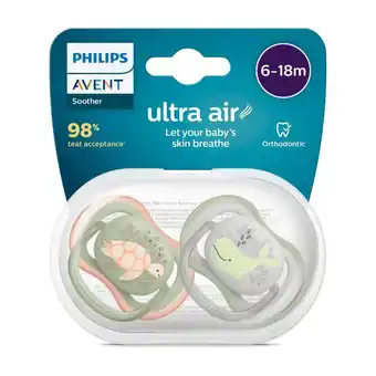 Etos Philips Avent Ultra Air – Ademend en lichtgewicht fopspeen (6-18 mnd) – 2 stuks - SCF087/11 aanbieding