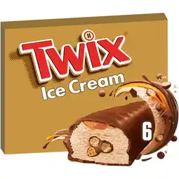 Jumbo Twix Ijs repen chocolade karamel biscuit 6-pack aanbieding