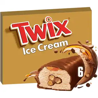 Jumbo Twix Ijs repen chocolade karamel biscuit 6-pack aanbieding