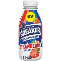 Jumbo Melkunie Breaker Drinkyoghurt Strawberry 0,5% Vet 350 ml aanbieding