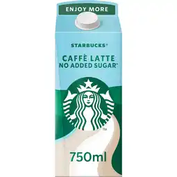 Jumbo Starbucks Multiserve Caffe Latte No Added Sugar IJskoffie 750ml aanbieding