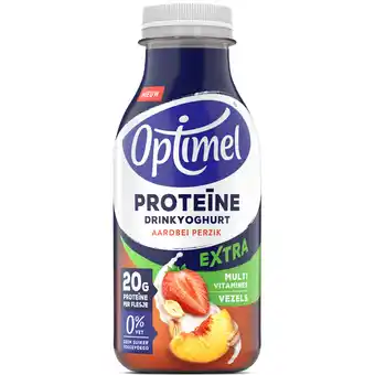 Jumbo Optimel Drinkyoghurt Protien Aardbei Perzik 330ML aanbieding