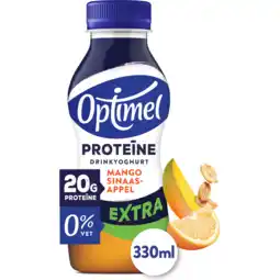 Jumbo Optimel Proteïne Extra Drinkyoghurt Mango Sinaasappel 0% Vet 330ML aanbieding