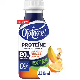 Jumbo Optimel Proteïne Extra Drinkyoghurt Mango Sinaasappel 0% Vet 330ML aanbieding