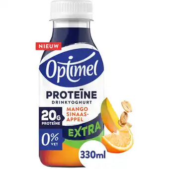 Jumbo Optimel Proteïne Extra Drinkyoghurt Mango Sinaasappel 0% Vet 330ML aanbieding