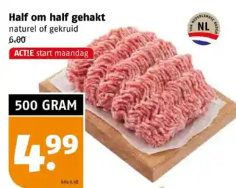 Poiesz Half om half gehakt naturel of gekruid aanbieding