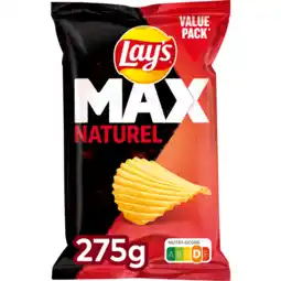 Jumbo Lay's Max Ribbel Chips Naturel 275 gr aanbieding