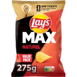 Jumbo Lay's Max Ribbel Chips Naturel 275 gr aanbieding