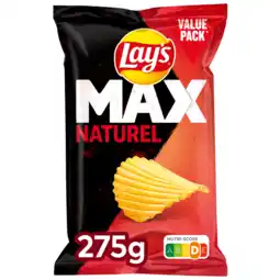 Jumbo Lay's Max Ribbel Chips Naturel 275 gr aanbieding