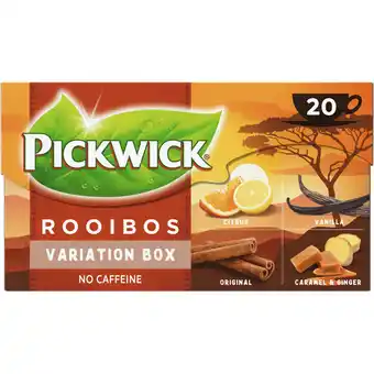 Jumbo Pickwick Rooibos Variation Box Citrus Vanilla Original Caramel & Ginger 5 x 4 x 1,5 g aanbieding