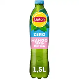 Jumbo Lipton Ice Tea Green Mango Zero Sugar 1,5L aanbieding