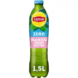 Jumbo Lipton Ice Tea Green Mango Zero Sugar 1,5L aanbieding