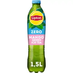 Jumbo Lipton Ice Tea Green Mango Zero Sugar 1,5L aanbieding