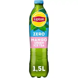 Jumbo Lipton Ice Tea Green Mango Zero Sugar 1,5L aanbieding