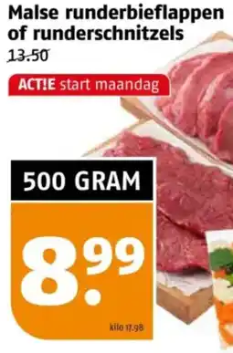 Poiesz Malse runderbieflappen of runderschnitzels aanbieding