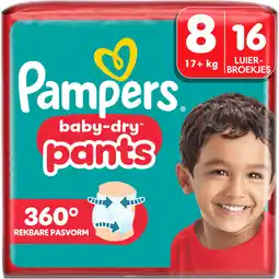 Jumbo Pampers Baby-Dry Pants Luierbroekjes Maat 8, 16 Luierbroekjes aanbieding