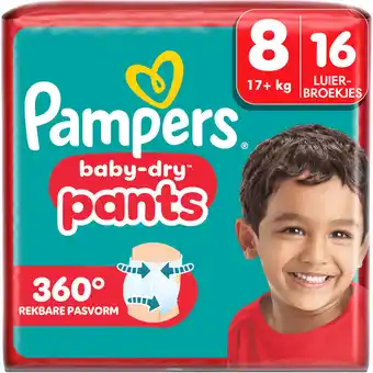 Jumbo Pampers Baby-Dry Pants Luierbroekjes Maat 8, 16 Luierbroekjes aanbieding