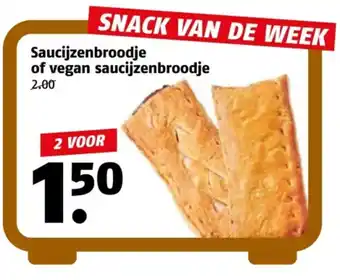 Poiesz Saucijzenbroodje of vegan saucijzenbroodje aanbieding