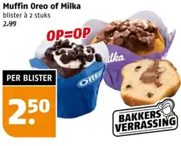 Poiesz Muffin Oreo of Milka aanbieding