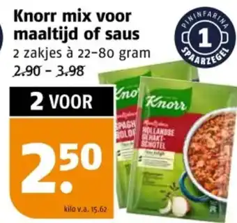 Poiesz Knorr mix voor maaltijd of saus aanbieding