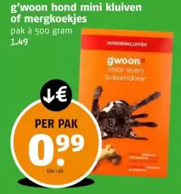 Poiesz G'woon hond mini kluiven of mergkoekjes aanbieding