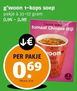 Poiesz G'woon 1 kops soep aanbieding