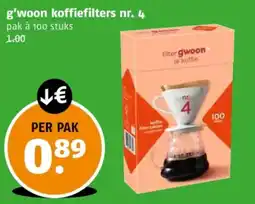 Poiesz G'woon koffiefilters nr.4 aanbieding