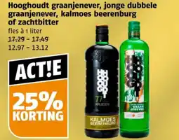 Poiesz Hooghoudt graanjenever, jonge dubbele graanjenever, kalmoes beerenburg of zachtbitter aanbieding