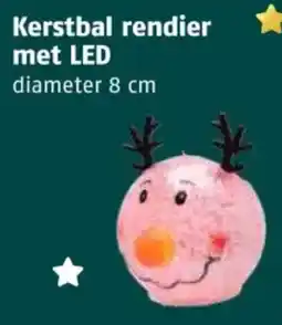 Poiesz Kerstbal rendier met LED aanbieding