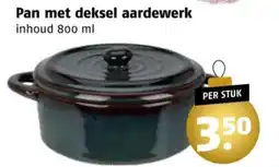 Poiesz Pan met deksel aardewerk aanbieding