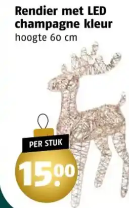 Poiesz Rendier met LED champagne kleur aanbieding