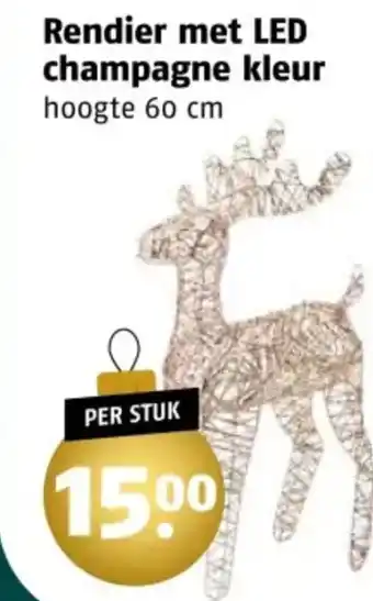 Poiesz Rendier met LED champagne kleur aanbieding