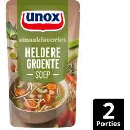 Jumbo Unox Smaakfavoriet Soep in Zak Heldere Groente 570 ml aanbieding