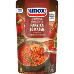 Jumbo Unox Extra Rijkgevuld Soep In Zak Paprika Tomaten 570 ml aanbieding
