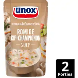 Jumbo Unox Smaakfavoriet Soep In Zak Romige Kip-Champignon 570 ml aanbieding