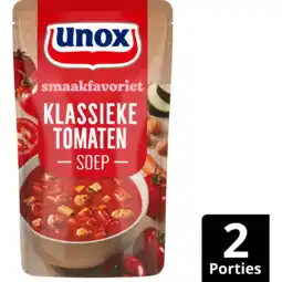 Jumbo Unox Smaakfavoriet Soep In Zak Klassieke Tomaten 570 ml aanbieding