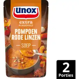 Jumbo Unox Extra Rijkgevuld Soep In Zak Pompoen Rode Linzen 570 ml aanbieding