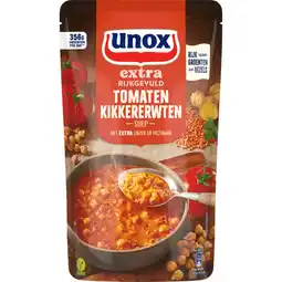 Jumbo Unox Extra Rijkgevuld Soep In Zak Tomaten Kikkererwten 570 ml aanbieding
