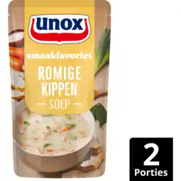 Jumbo Unox Smaakfavoriet Soep In Zak Romige Kippen 570 ml aanbieding
