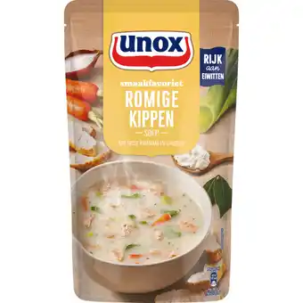 Jumbo Unox Smaakfavoriet Soep In Zak Romige Kippen 570 ml aanbieding