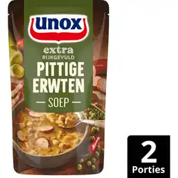 Jumbo Unox Extra Rijkgevuld Soep In Zak Pittige Erwten 570 ml aanbieding