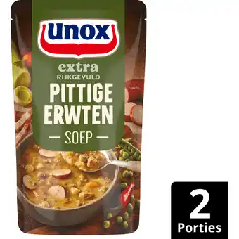 Jumbo Unox Extra Rijkgevuld Soep In Zak Pittige Erwten 570 ml aanbieding