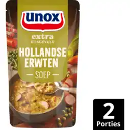 Jumbo Unox Extra Rijkgevuld Soep In Zak Hollandse Erwten 570 ml aanbieding