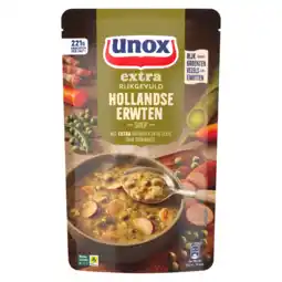 Jumbo Unox Extra Rijkgevuld Soep In Zak Hollandse Erwten 570 ml aanbieding