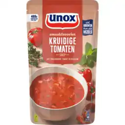 Jumbo Unox Smaakfavoriet Soep In Zak Kruidige Tomaten 570 ml aanbieding