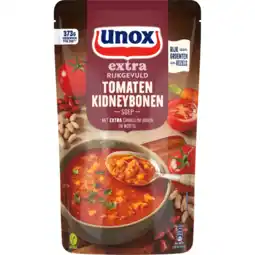 Jumbo Unox Extra Rijkgevuld Soep In Zak Tomaten Kidneybonen 570 ml aanbieding
