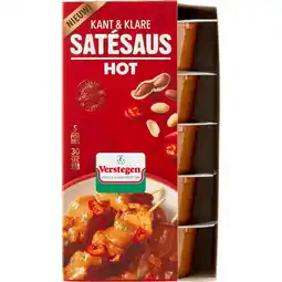Jumbo Verstegen Kant & Klare Satésaus Hot 5 x 80 ml aanbieding