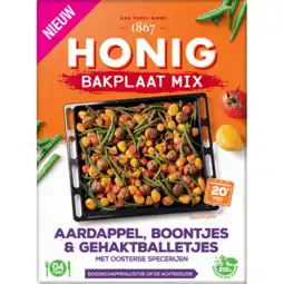 Jumbo Honig Bakplaat Mix Aardappel, Boontjes & Gehaktballetjes met Oosterse Specerijen 36g aanbieding