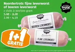 Poiesz Noordertrots fijne leverworst of boeren leverworst aanbieding