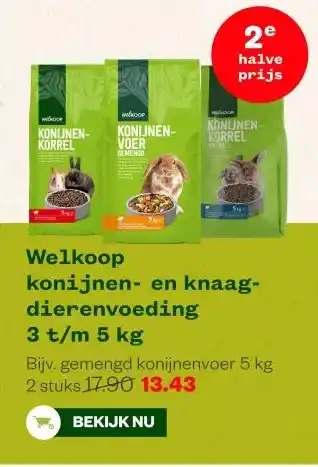 Welkoop Welkoop konijnen- en knaag- dierenvoeding 3 t/m 5 kg aanbieding